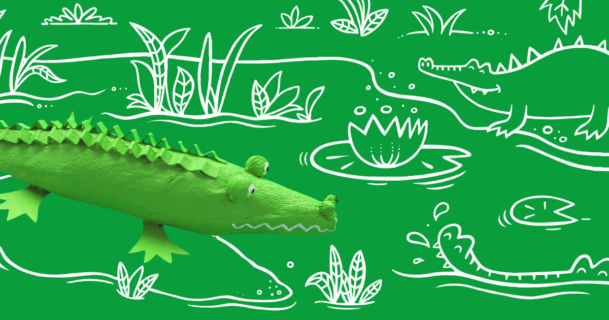 Papier maché maken | Hoe maak je een papier maché krokodil - Okay