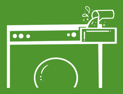 Maak de lade van de wasmachine schoon