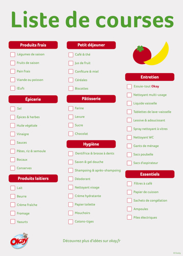 4 conseils pour faire une liste de courses - Okay
