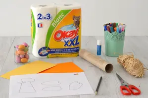 Patron de poule et autres matériels pour fabriquer une poule de Pâques